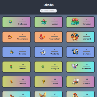 Pokedex app made with React and PokeAPI